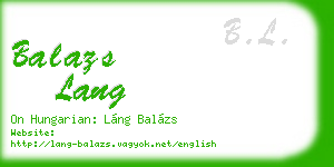 balazs lang business card